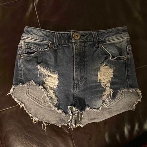 Rewatch brand size 0/24 “destroyed” Jean shorts